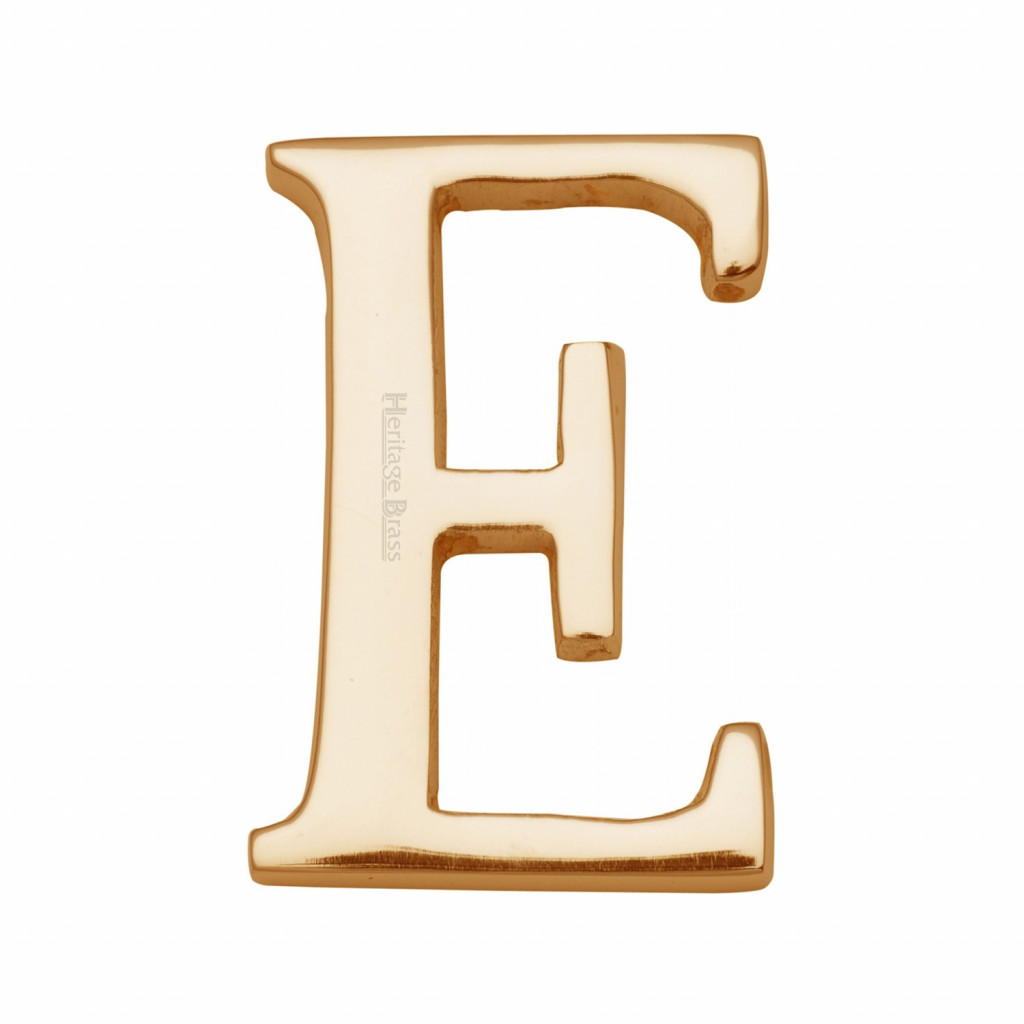 Heritage Brass Letter E  - Pin Fix 51mm
